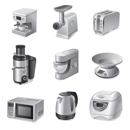 kitchen appliances icon setのイラスト素材