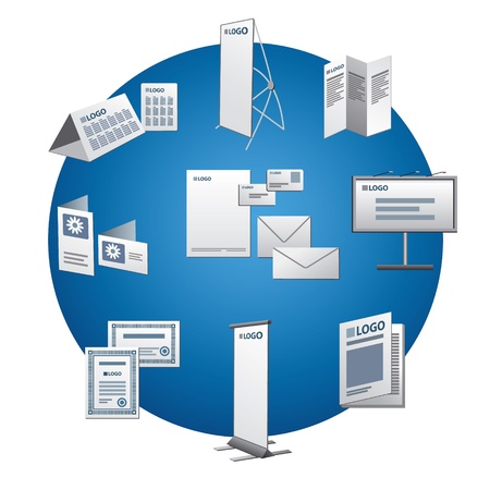 print advertising iconsのイラスト素材