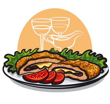 cordon bleu dishのイラスト素材