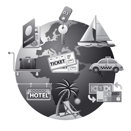 travel concept icon grayのイラスト素材