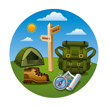 hiking tourism iconのイラスト素材