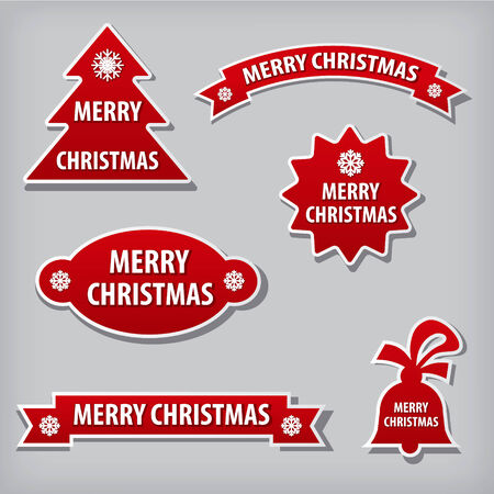 christmas stickersのイラスト素材