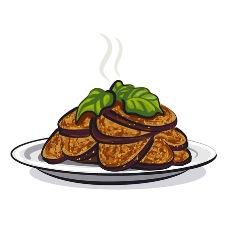 fried eggplantsのイラスト素材