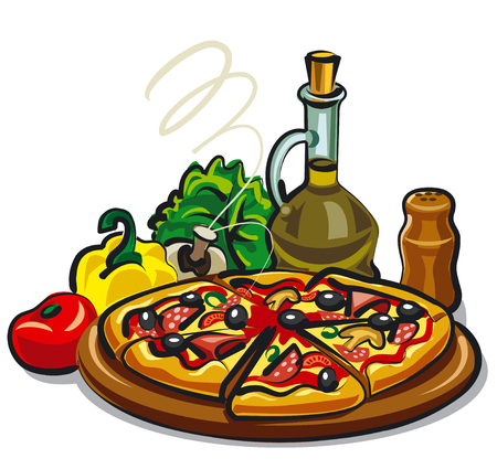 pizza hotのイラスト素材