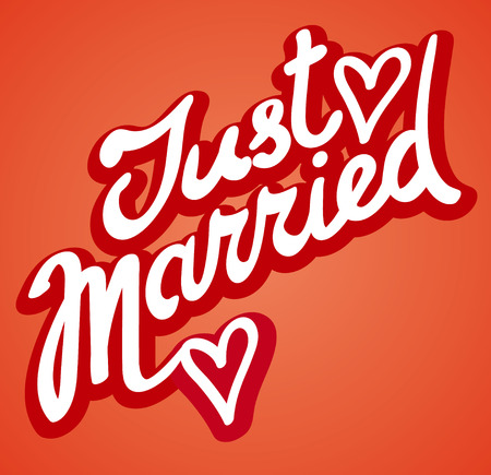 just married signのイラスト素材