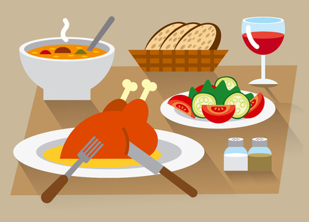 dinner icon setのイラスト素材