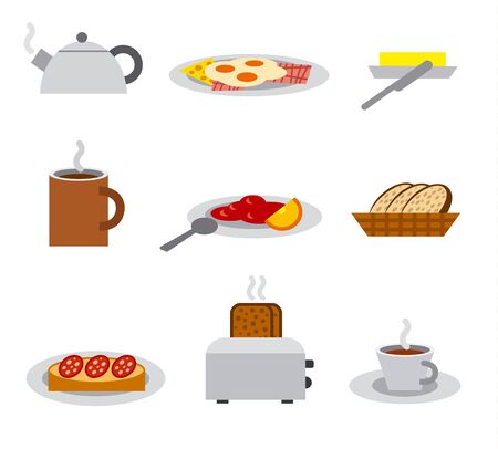 breakfast icon setのイラスト素材