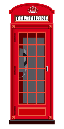 illustration of classic english booth phone in londonのイラスト素材