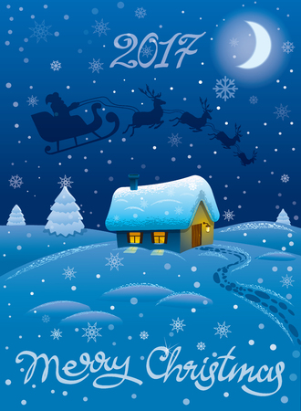 illustration of happy merry christmas celebration cardのイラスト素材