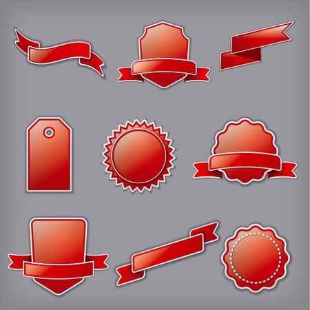 illustration of set different empty advertising banners and labelsのイラスト素材