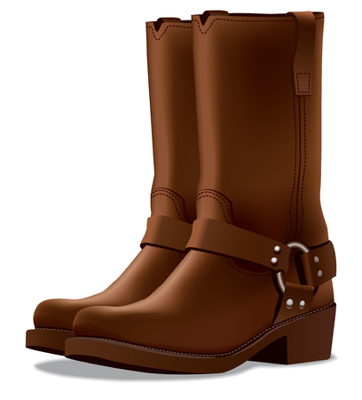 illustration of traditional american leather cowboy bootsのイラスト素材
