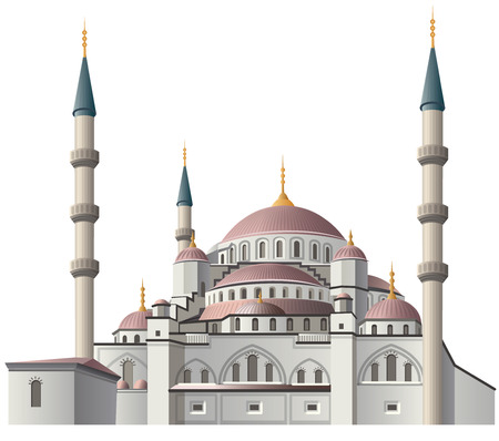 illustration of famous turkish mosque in istanbulのイラスト素材