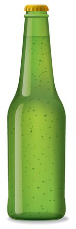 illustration of green bottle of beerのイラスト素材