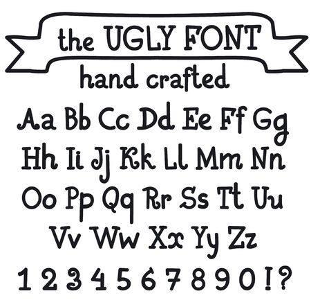  illustration of handcrafted ugly fontのイラスト素材