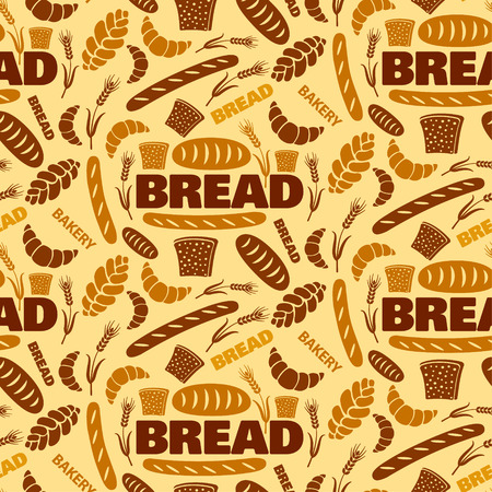 Illustration of bread and bakery seamless pattern backgroundのイラスト素材