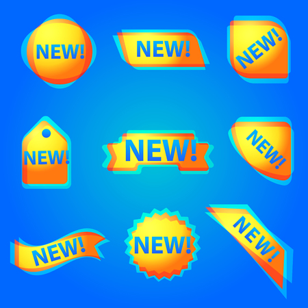 Illustration of colorful new advertising web banners for new productsのイラスト素材