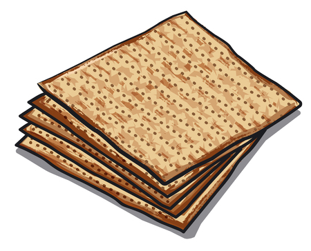 illustration of traditional jewish matzoh on white backgroundのイラスト素材