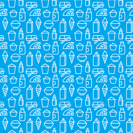 concept illustration of milk products seamless patternのイラスト素材