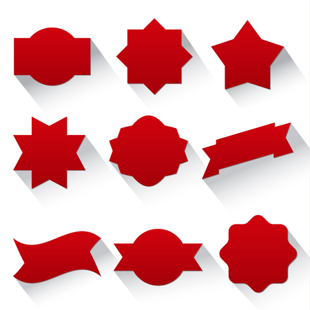 illustration of template advertising badges and flagsのイラスト素材