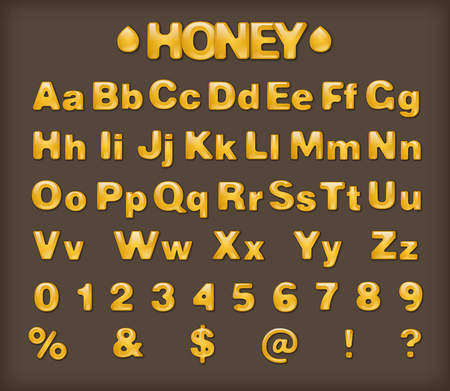 Illustration of gold stickers English Alphabet letters vectorのイラスト素材