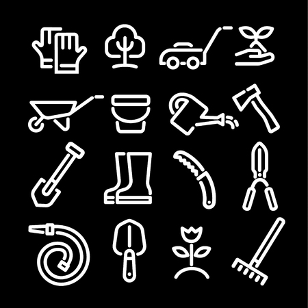 Garden tools and equipment icon setのイラスト素材