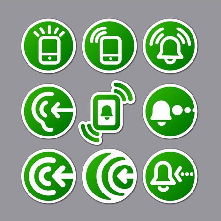 illustration of the phone call stickers setのイラスト素材