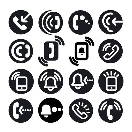 Illustration of the phone call icon setのイラスト素材