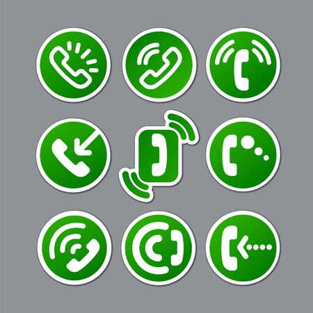 Illustration of the phone call stickers setのイラスト素材