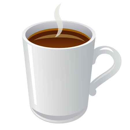 Mug with hot coffee on the whiteのイラスト素材