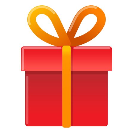 illustration of red gift box wrapped by the ribbonのイラスト素材