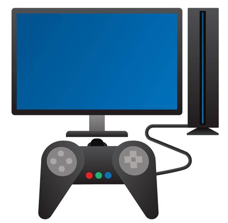 illustration of the play station game device with display iconのイラスト素材