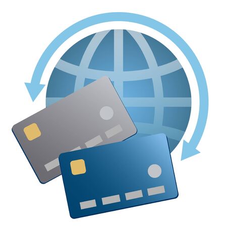 Global payment by credit cardsのイラスト素材