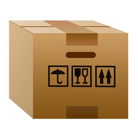 illustration of the cardboard delivery box packagingのイラスト素材