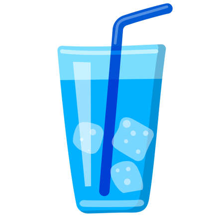 illustration of the lsparkle water glass and beverage iconのイラスト素材