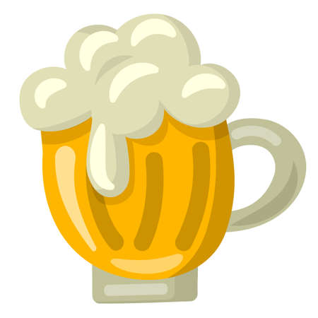 illustration of the beer glass on the white backgroundのイラスト素材