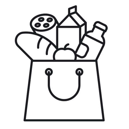 illustration of the pack with a food and meals productsのイラスト素材