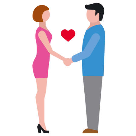 illustration of the icon love relationship between woman and manのイラスト素材