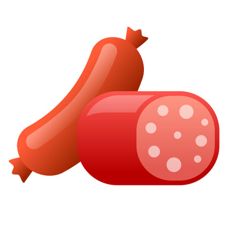 illustration of the icon of different kind of sausagesのイラスト素材