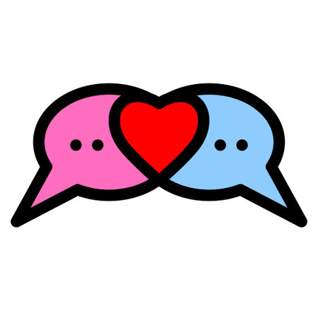 illustration of the love and romance chat sign and symbolのイラスト素材