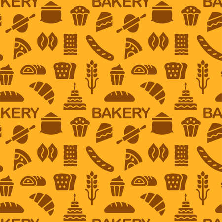 illustration of the bakery and bread seamless patternのイラスト素材