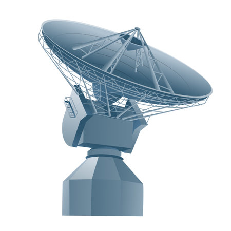 Illustration of the radio telescope, radar in astronomical observatoryのイラスト素材