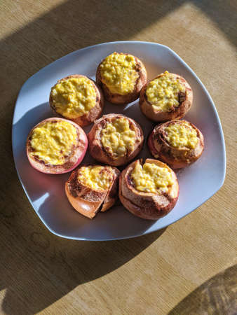 photo image of baked stuffed apples with honey