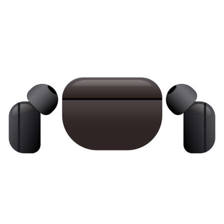 Illustration of the icon of earpbuds gadget on the white backgroundのイラスト素材