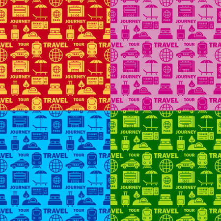 illustration of the travel and journey seamless patternsのイラスト素材