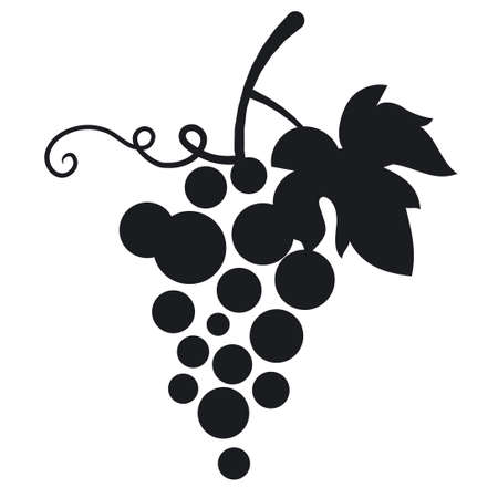black and white sign  of the grape and wineryのイラスト素材