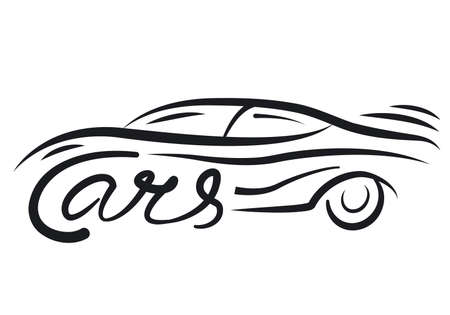 Illustration of the car logo with letteringのイラスト素材