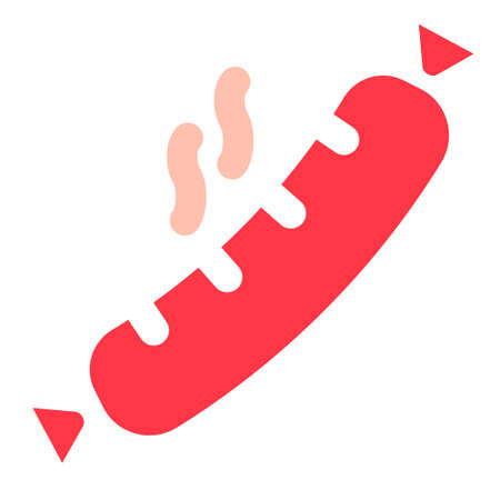 illustration of the minimal colorful hot sausage icon and pictogramのイラスト素材