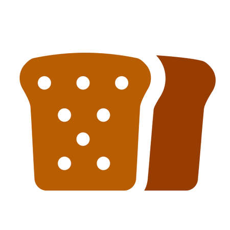 illustration of the minimal colorful rye loaf bread icon and pictogramのイラスト素材