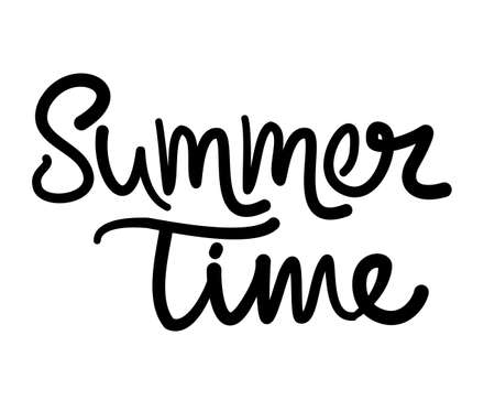 illustration of the summer time and travel concept calligraphy and letteringのイラスト素材