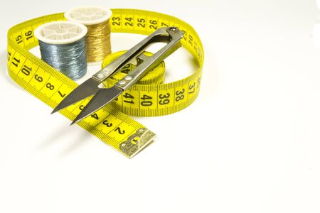 Roulette and colored threadの写真素材